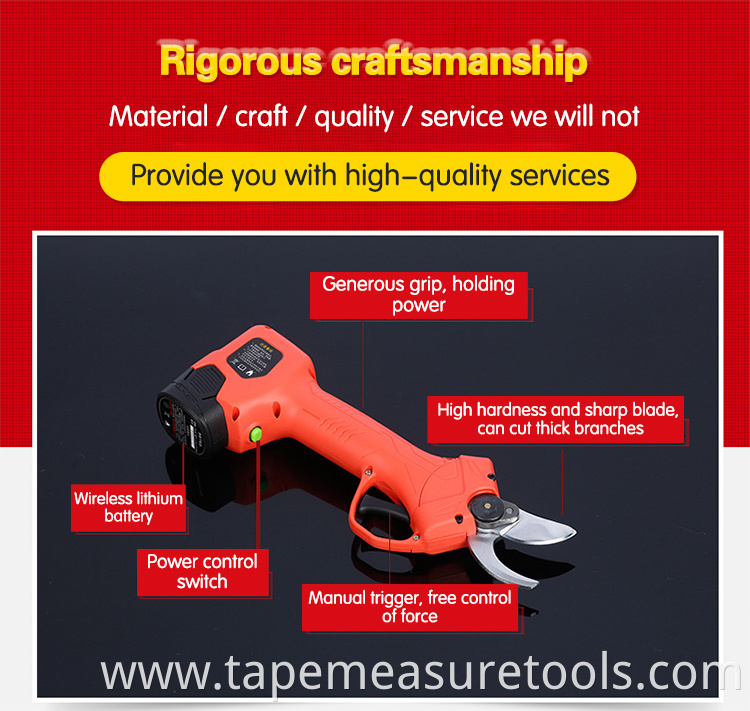 Portable high-quality professional SK5 steel cordless tree pruner electric pruning shears